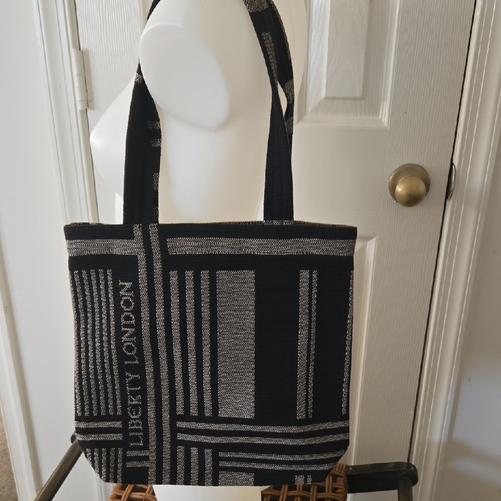 Liberty of London Black and Silver Geometric Tote - Picture 3 of 4